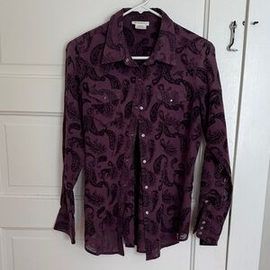Ariat Men's Dark Purple Paisley Button Down Shirt